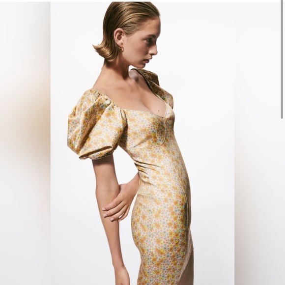 Zara floral satin print dress - Picture 2 of 5